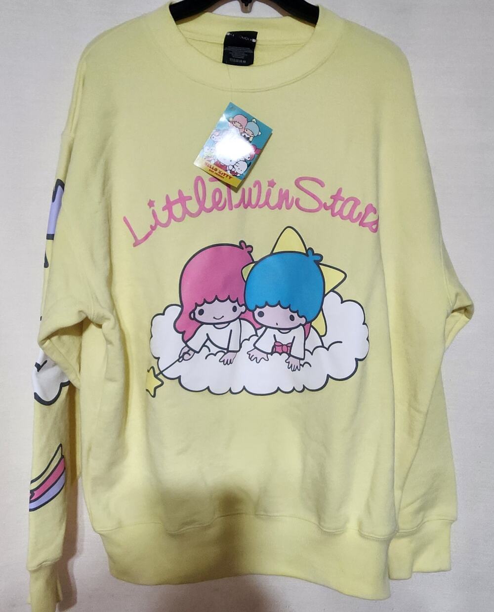 little twin stars yellow men's sweatshirt XL
